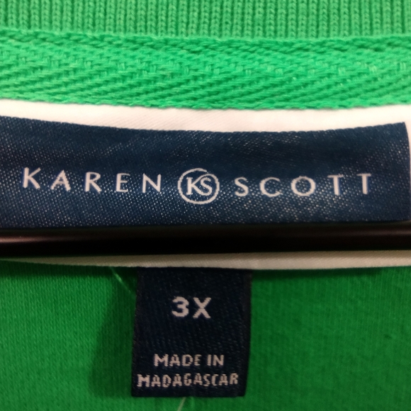 NWT Karen Scott Floral Polo Top Women's 3X Green Cottagecore Retro Casual Comfy - Picture 8 of 11